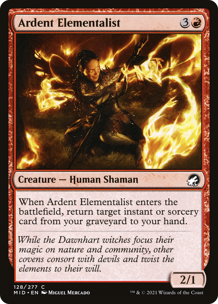 Ardent Elementalist (MID-128) [Innistrad: Midnight Hunt] Foil
