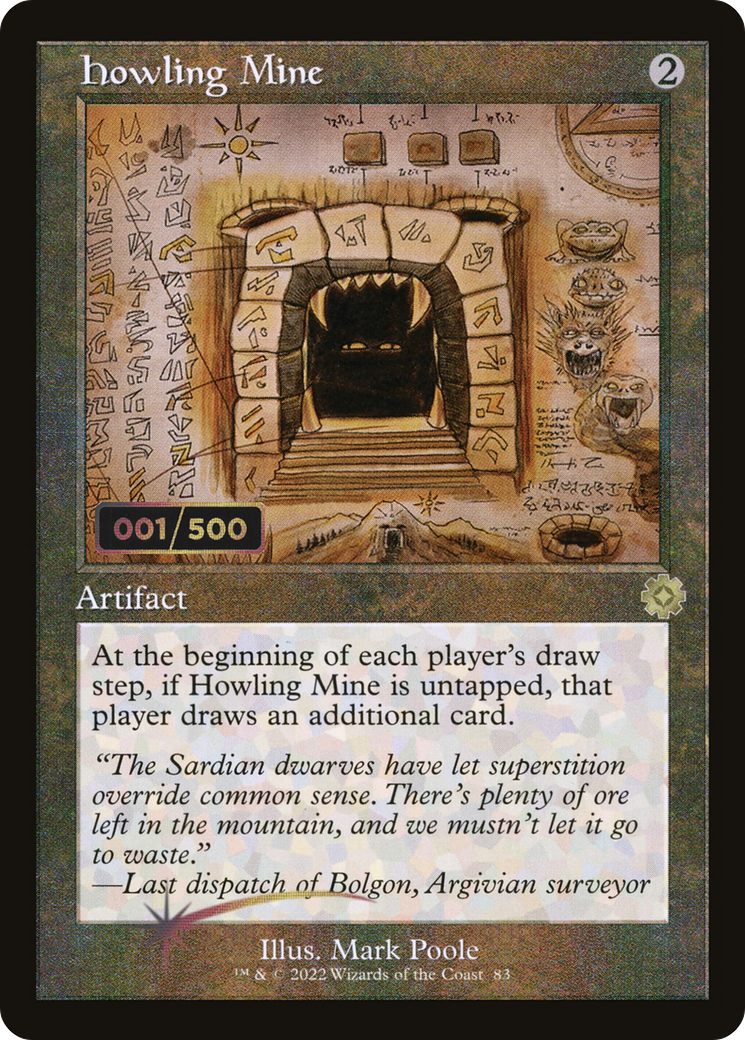 Howling Mine (Schematic) (Serial Numbered) (BRR-83Z) [The Brothers' War Retro Artifacts] Foil