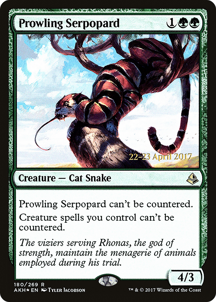 Prowling Serpopard (PRE-180) [Amonkhet Promos] Foil