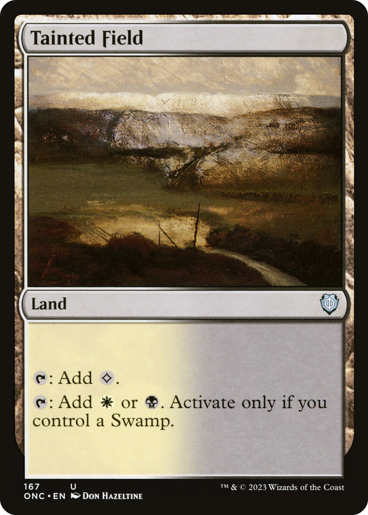 Tainted Field (ONC-167) [Phyrexia: All Will Be One Commander]