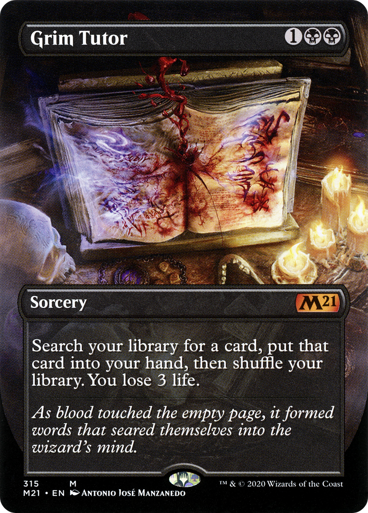Grim Tutor (Alternate Art) (M21-315) (Borderless) [Core Set 2021]