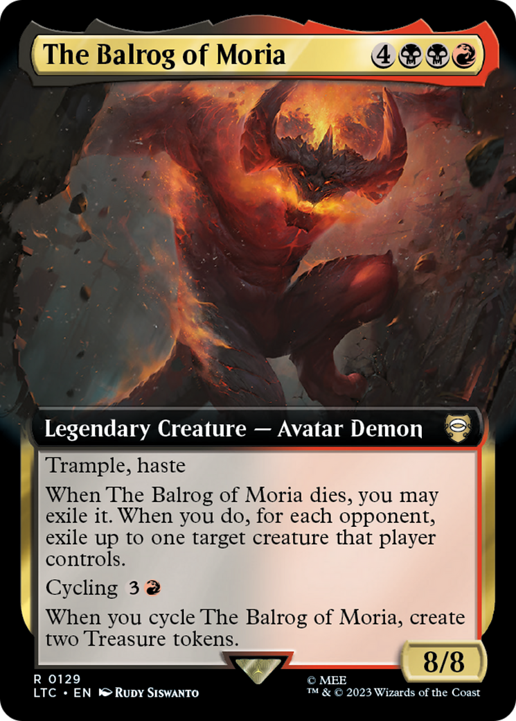 The Balrog of Moria (Extended Art) (LTC-129) [Tales of Middle-earth Commander]