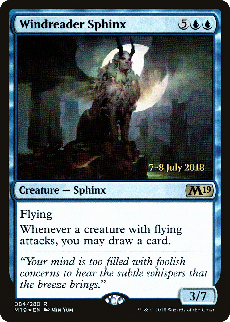 Windreader Sphinx (PRE-084) [Core Set 2019 Promos] Foil