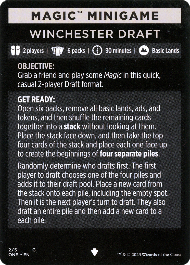Winchester Draft // Winchester Draft (cont'd) (MONE-002) [Phyrexia: All Will Be One Minigames] Foil