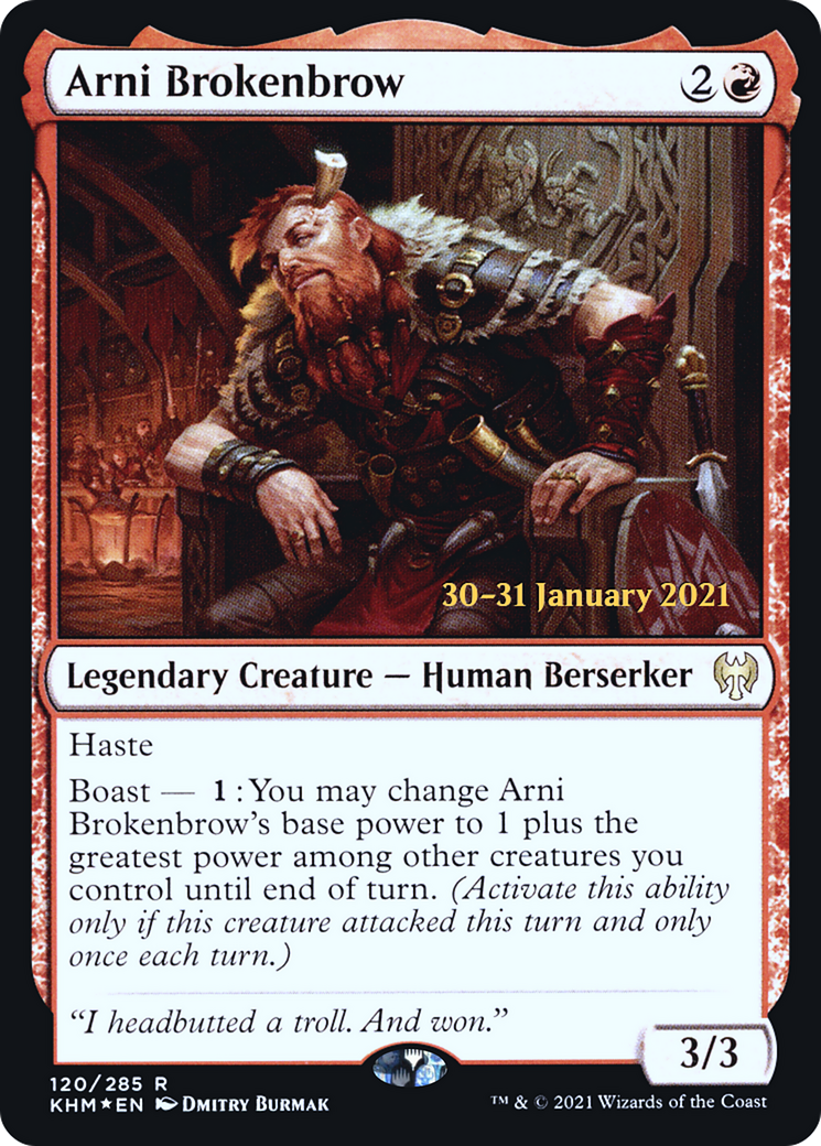 Arni Brokenbrow (PRE-120) [Kaldheim Promos] Foil