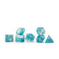 Gate Keeper Games - Halfsies Dice - 'Glitter Aqua' - 11 Die Set