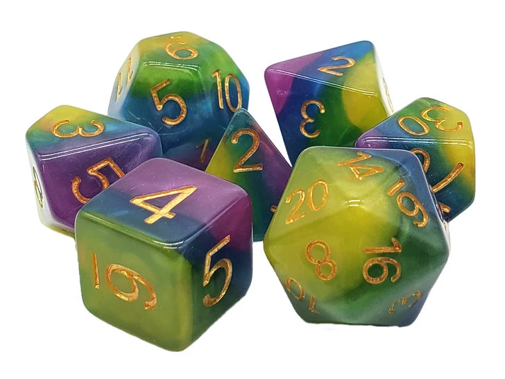Old School Dice - Gradients: Royal Wedding 7 Die Set