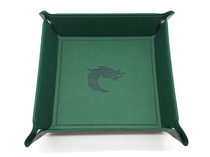 Old School Dice - Dice Rolling Tray: Square - Green