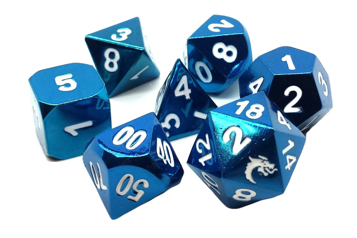 Old School Dice - Halfling Forged Electric Purple 7-Piece Dice Set