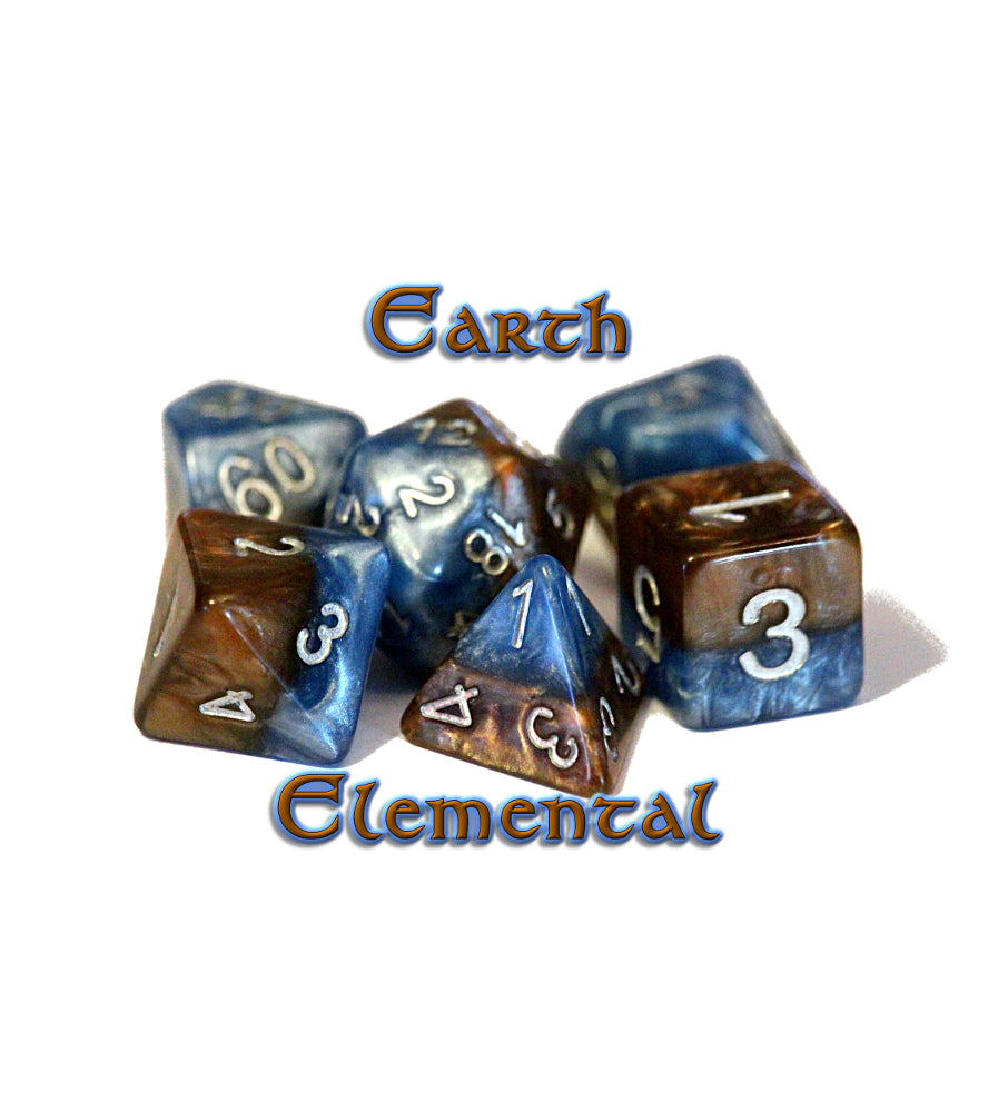 Gate Keeper Games - Halfsies Dice - 'Earth Elemental' 7 Die Set