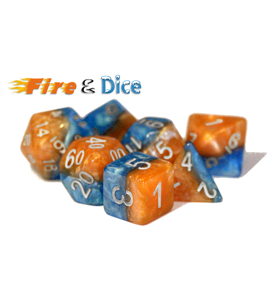 Gate Keeper Games - Halfsies Dice - 'Fire & Dice' 7 Die Set
