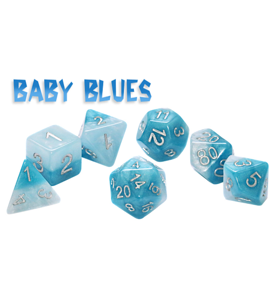 Gate Keeper Games - Halfsies Dice - 'Baby Blues' - 11 Die Set