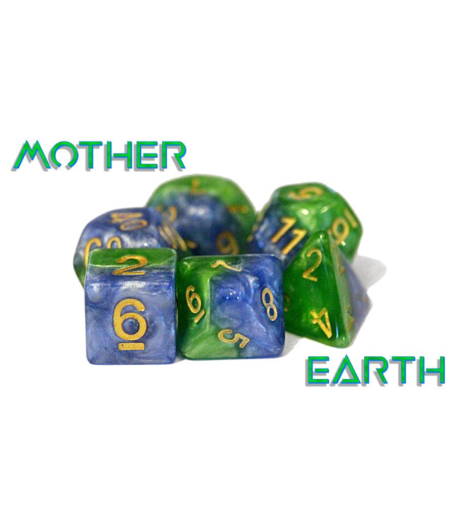Gate Keeper Games - Halfsies Dice - 'Mother Earth' 7 Die Set
