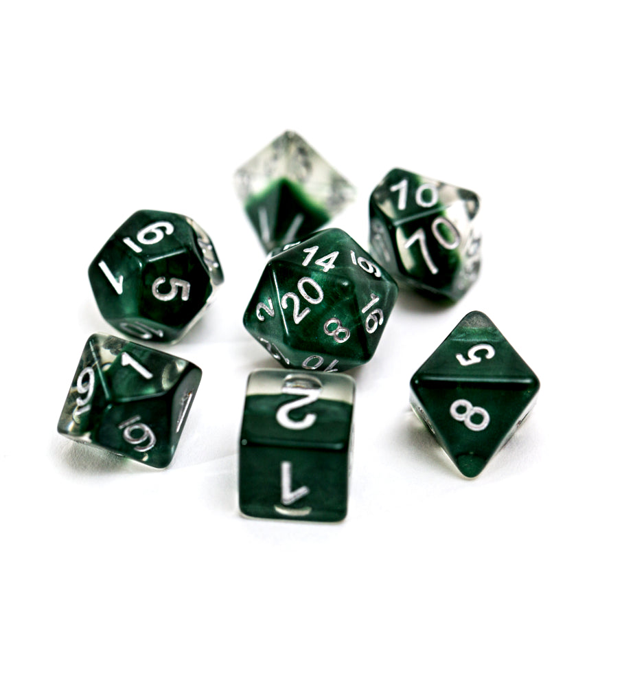 Gate Keeper Games - Neutron Dice - 'Hunter Green' 7 Die Set