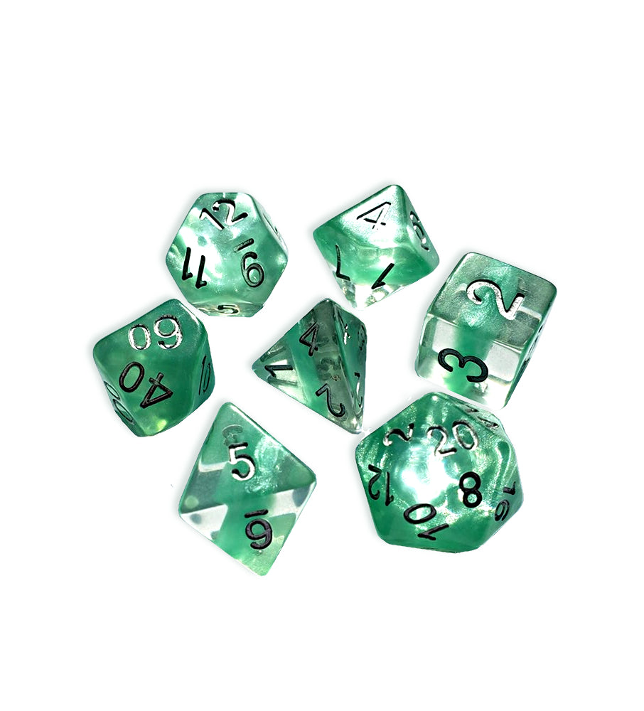 Gate Keeper Games - Neutron Dice - 'Mint Green' 7 Die Set