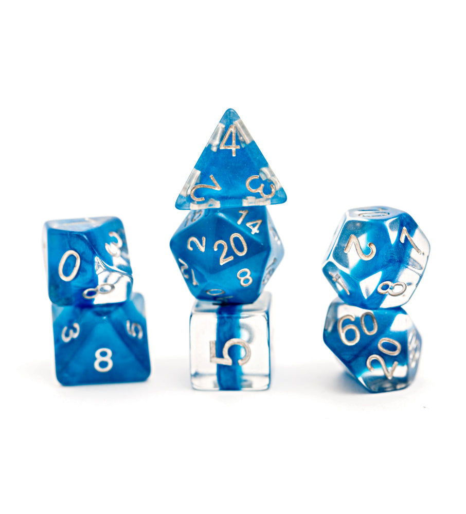 Gate Keeper Games - Neutron Dice - 'Power Teal' 7 Die Set
