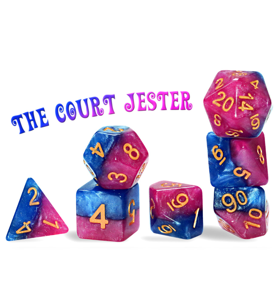 Gate Keeper Games - Halfsies Dice - 'The Court Jester' 7 Die Set