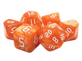 Old School Dice - Pearl Drop: Orange 7 Die Set