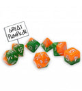 Gate Keeper Games - Halfsies Dice - 'Great Pumpkin' 7 Die Set
