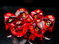 Old School Dice - Diamond Cut - Red Ruby Gemstone 7 Die Set