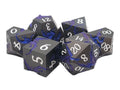 Old School Dice - Soaring Dragon: Black w/ Blue Metal 7 Die Set