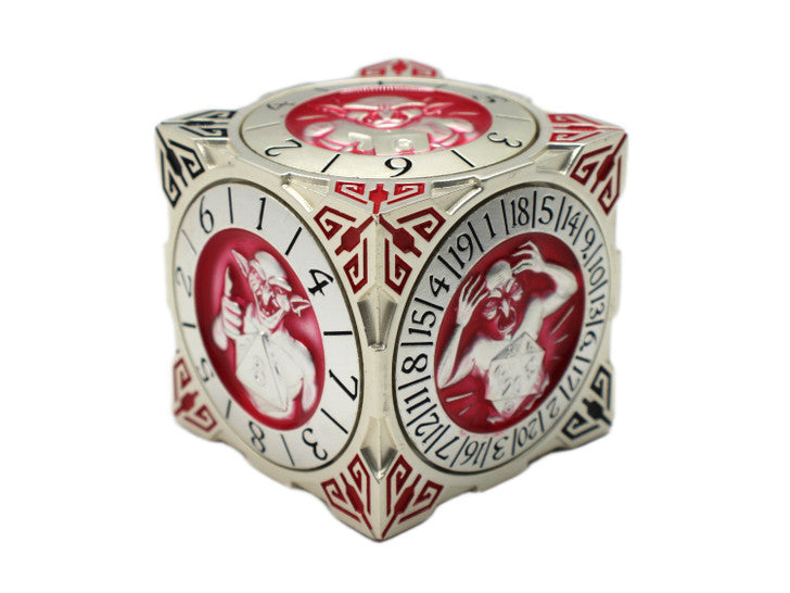 Old School Dice - 7 in 1 Dice Spinner: Dice Goblin - Silver w/ Red