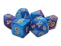 Old School Dice - Vorpal: Teal & Lavender w/ Gold 7 Die Set