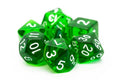 Old School Dice - Translucent Green 7 Die Set